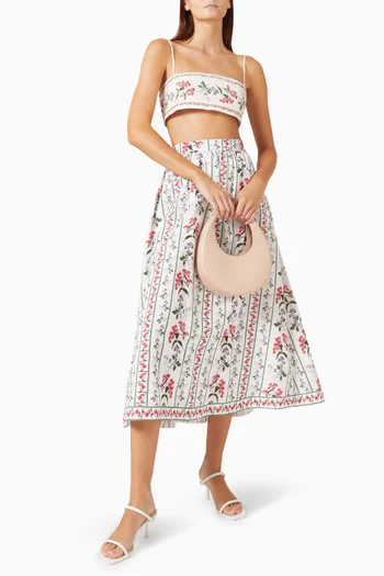Printed Bandeau Cropped Top