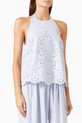 Broderie Anglaise Halterneck Top