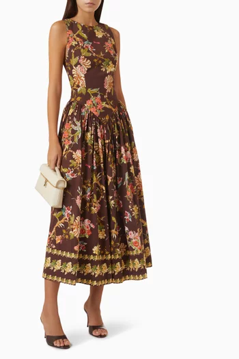 Yuna Floral-print Dress in Cotton