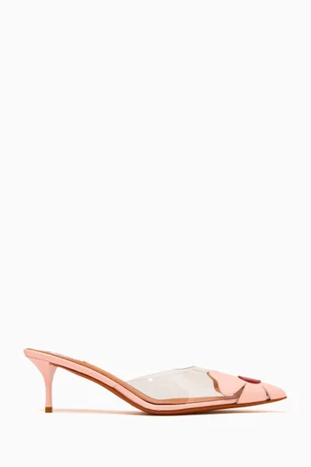 Bloom 55 Mules in Plexi & Nappa Leather