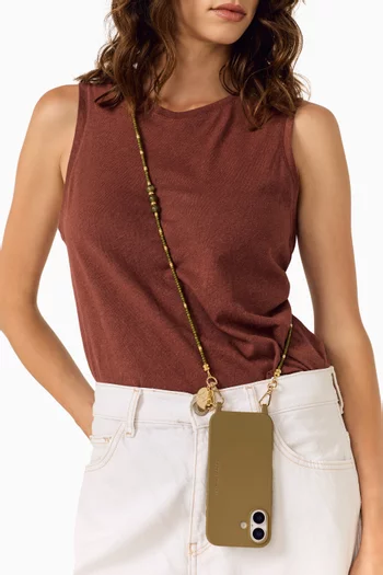 Iris Long Phone Chain in Glass Bead, 120cm