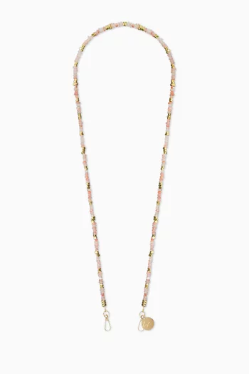 Liviya Long Phone Chain in Baroque Beads , 120cm