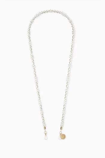 Liviya Long Phone Chain in Baroque Pearls, 120cm