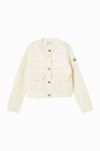 Padded Cardigan in Wool & Cashmere