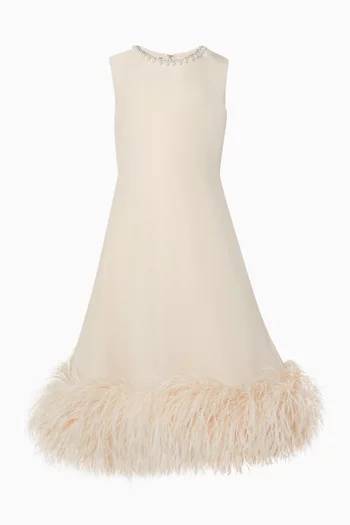 Feather-trimmed Dress