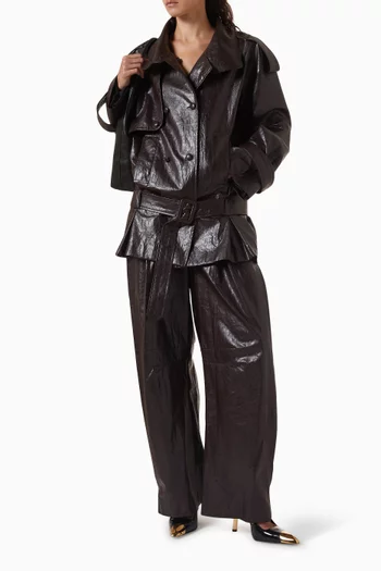 Mini Trench Coat in Vegan-leather