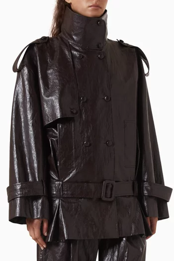 Mini Trench Coat in Vegan-leather