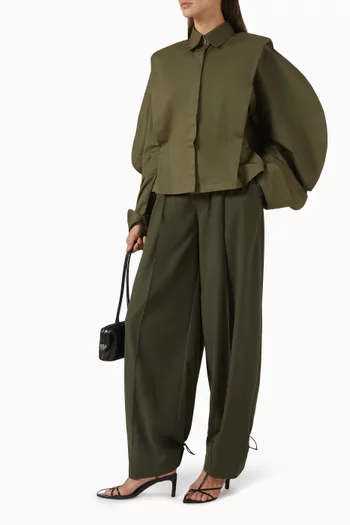 Inverted Drawstring Hem Pants
