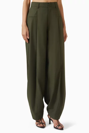 Inverted Drawstring Hem Pants