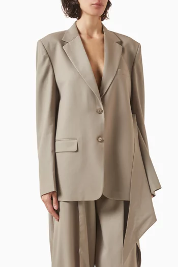 Deep Slit Scarf Blazer