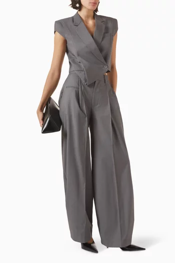 Inverted Drawstring Hem Pants