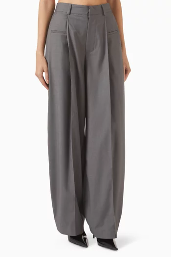 Inverted Drawstring Hem Pants