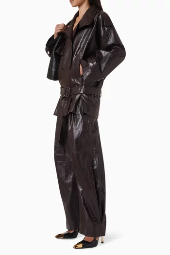 Taylor Barrel Pants in Vegan-leather