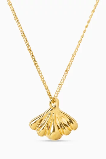 Mirror Pendant Necklace in Brass