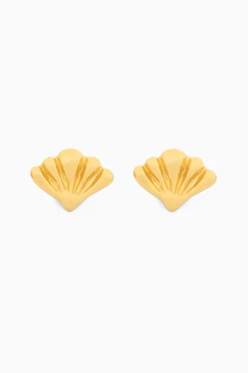 Shell Earrings in Gold-tone Brass