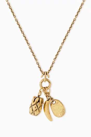 Fruits Long Necklace in Brass
