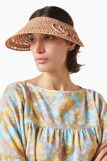 Logo Banana Visor in Raffia