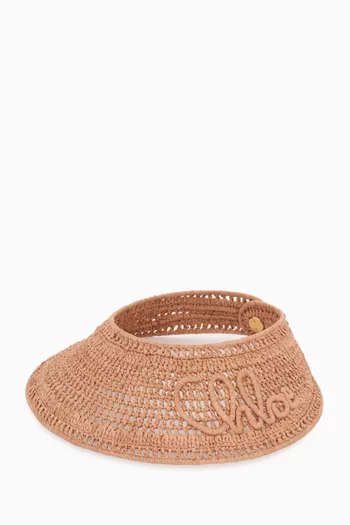 Logo Banana Visor in Raffia