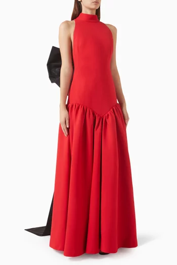 Evan Dress in Crepe & Taffeta