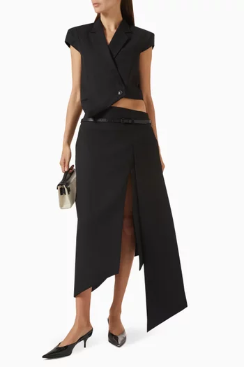 Scarlet Midi Skirt in Wool-blend