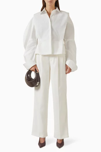 Crescent-sleeve Shirt in Cotton