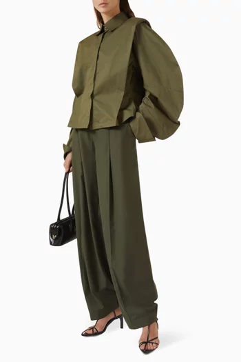 Crescent-sleeve Shirt in Cotton