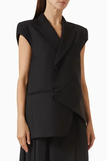 Sleeveless Double-breasted Blazer