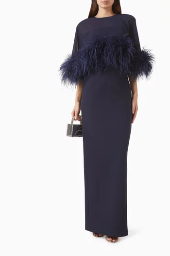 Muazzez Dress in Crepe & Chiffon