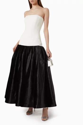 Safiye Dress in Crepe & Velvet