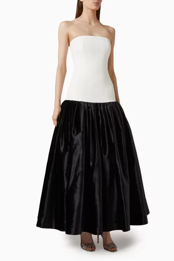 Safiye Dress in Crepe & Velvet