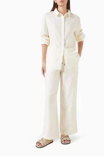 Long-sleeve Shirt in Linen-blend