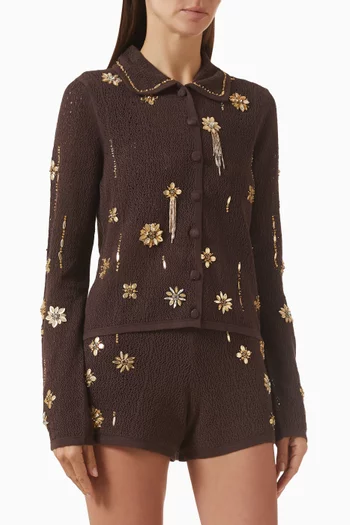 Collared Cardigan in Organic-cotton