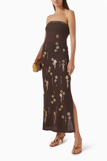 Strapless Dress in Organic-cotton