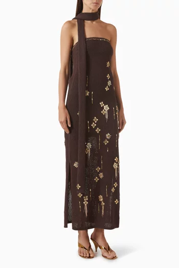 Strapless Dress in Organic-cotton