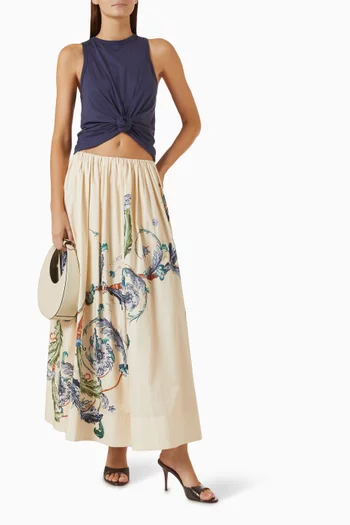 Gathered Waist Skirt in Cotton