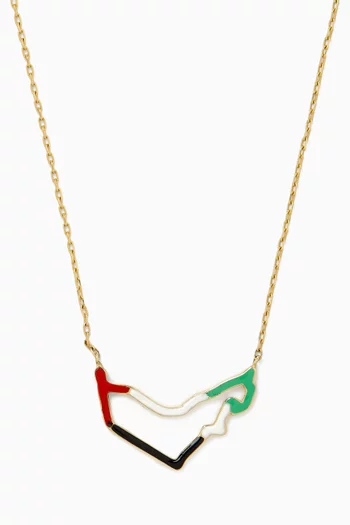 For the Love of the United Arab Emirates Enamel Necklace in 18kt Gold