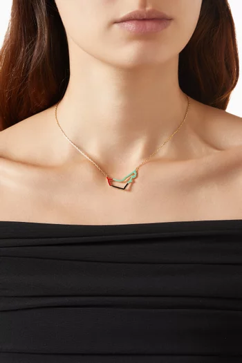For the Love of the United Arab Emirates Enamel Necklace in 18kt Gold