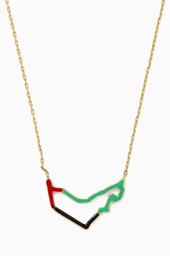 For the Love of the United Arab Emirates Enamel Necklace in 18kt Gold