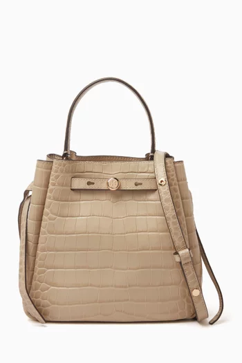 Romy Bucket Bag in Croc-embossed Leather