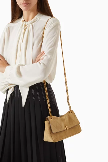 Small Charlie Shoulder Bag in Quilted Suede