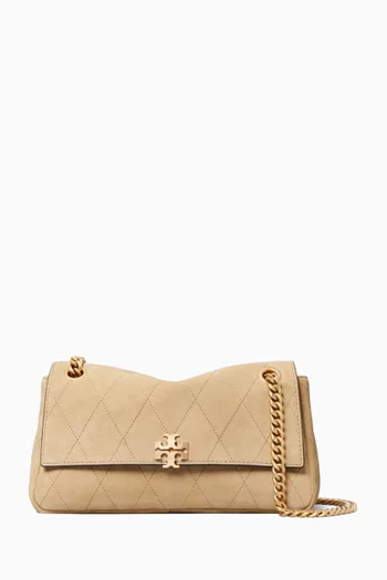 Small Charlie Shoulder Bag in Quilted Suede