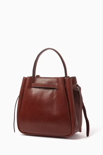 Romy Bucket Bag in Snake-embossed Leather