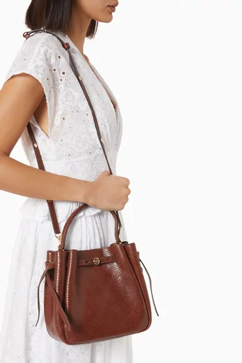Romy Bucket Bag in Snake-embossed Leather