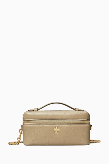 Charlie East-West Vanity Case in Quilted Leather
