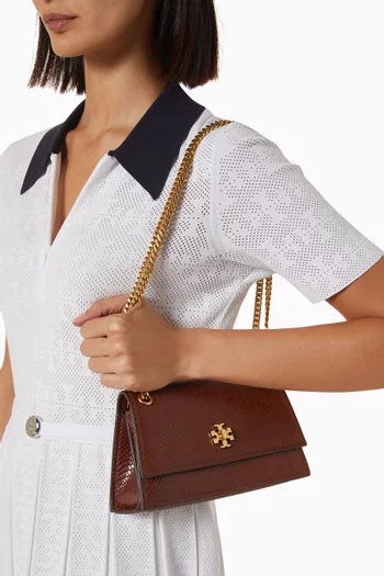 Mini Kira Turnlock Shoulder Bag in Snake-embossed Leather
