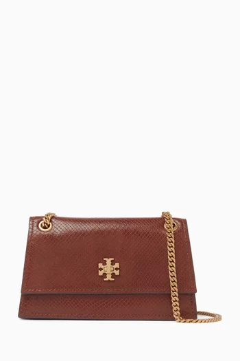 Mini Kira Turnlock Shoulder Bag in Snake-embossed Leather