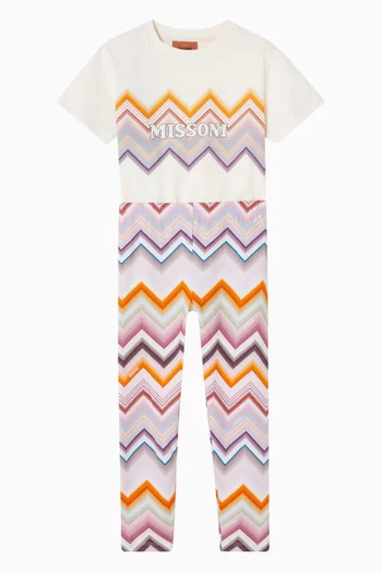 Zigzag Print Logo T-Shirt