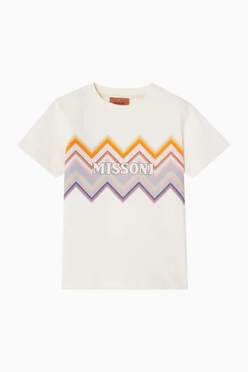 Zigzag Print Logo T-Shirt