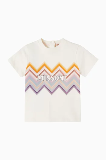 Zigzag Print Logo T-Shirt
