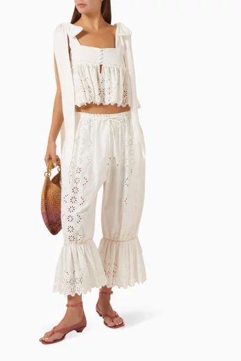 Fluid Drawstring Pants in Cotton